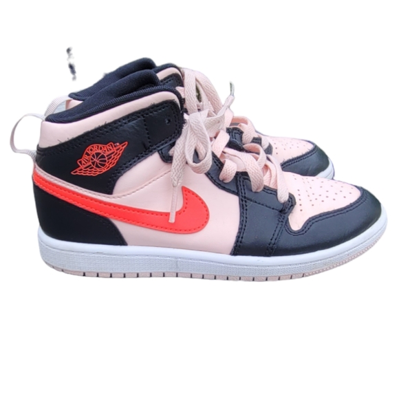 Nike Other - Girls Air Jordan 1 Mid GS Black Pink Sneakers SIZE 2.5y